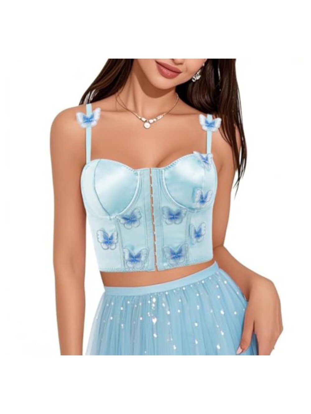 Women's Satin Corset Crop Top Bustier Cami Hook Eye Closure Push Up Sweetheart